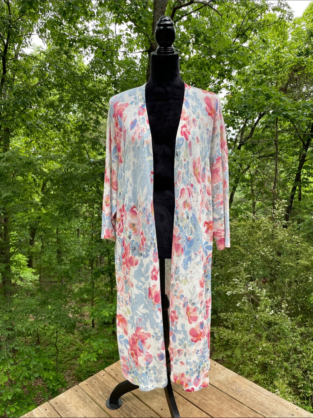 J. JILL SPRING/SUMMER WATERCOLOR FLORAL KOMONO/CARDIGAN SZ 3X